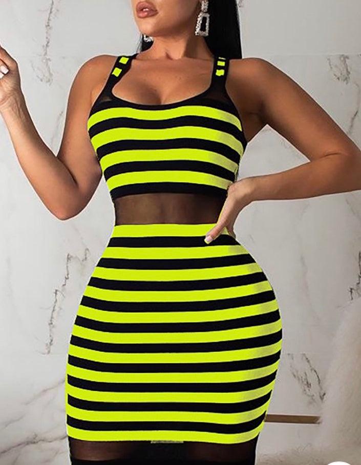 Thin Strap striped Dress