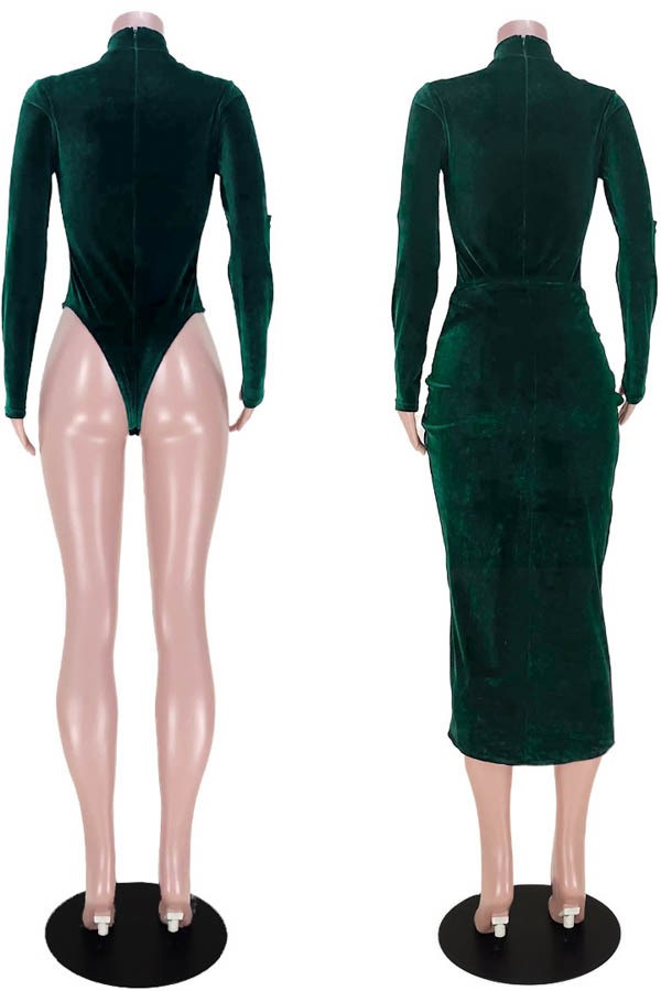 Velvet High Split Side Dress