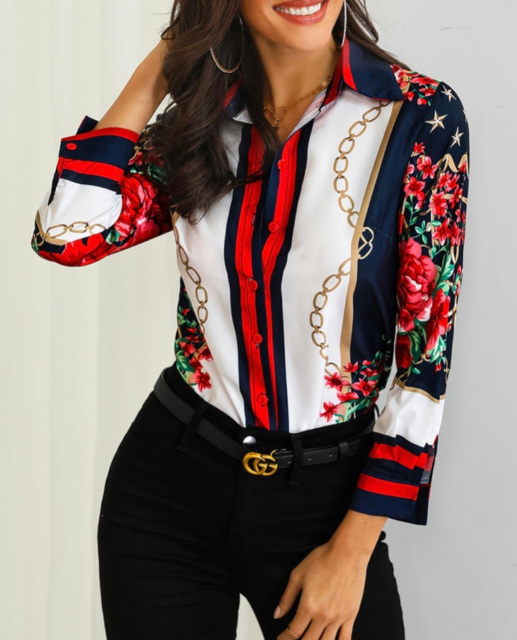 Floral & Chains Casual Top