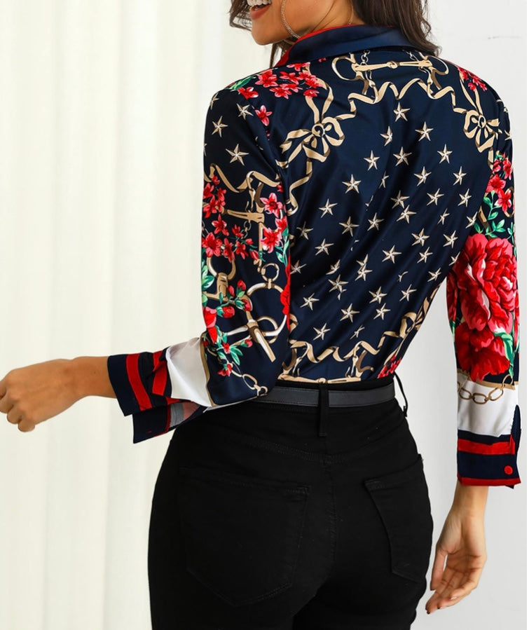 Floral & Chains Casual Top
