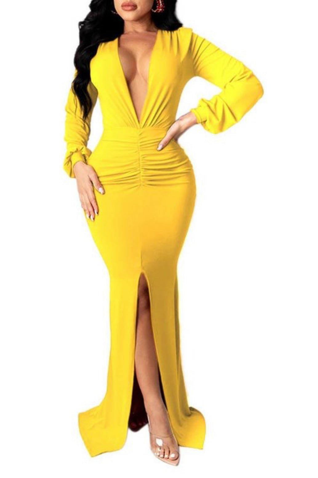 Zarah Yellow Long Sleeve Dress